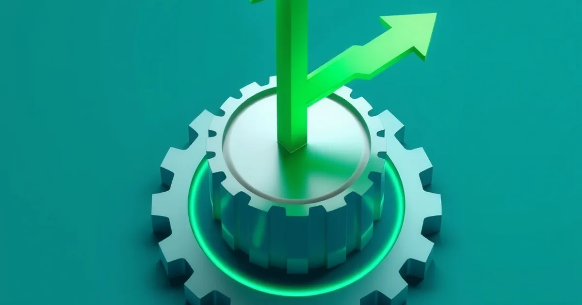 AI cost savings gear turning into coin